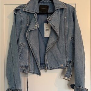 NWT Retrofete Denim Moto jacket
